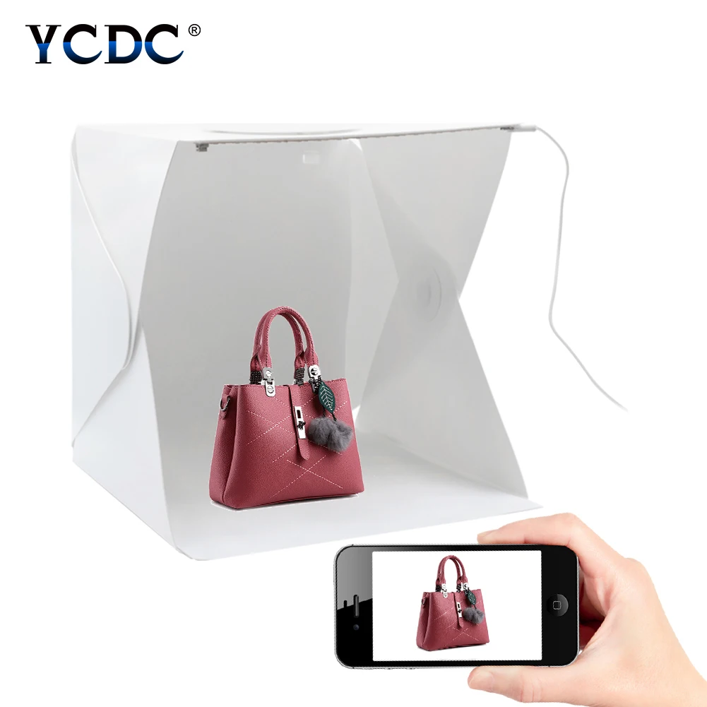 

Mini Photo Studio Box Magnetic Phone Photography Tent 2 Panel LED Light Soft Box Photo Background Kit Light box for DSLR Camera