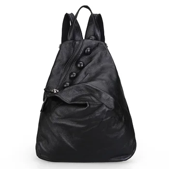 

Famous brand design ladies Backpacks New fashion women's shoulder bag genuine leather student preppy style rivets backpack