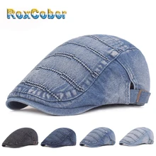 RoxCober Винтаж Открытый путешествия джинсовая головные уборы Ivy Повседневное для гольфа вождения солнцезащитные плоская кепка таксиста Кепки береты Шапки кепка газетчика для Для женщин