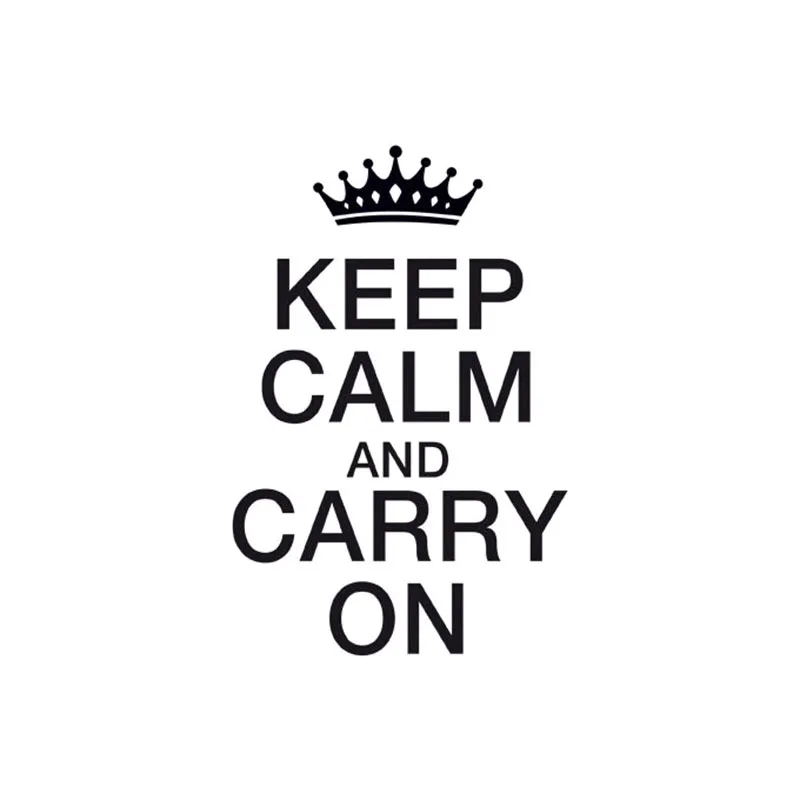 12 7x19 4 см веселая виниловая наклейка KEEP CALM AND CARRY ON автомобильная оформление