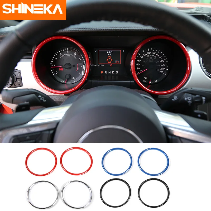 

SHINEKA Car Styling ABS Dashboard Decoration Cover Ring Trim Instrument Panel for Ford Mustang 2015+ Interior Accessories