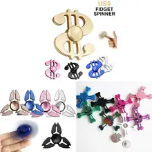 Алюминиевый сплав Fingertip гироскоп знак доллара треугольник Краб череп Непоседа ручной Спиннер палец Спиннер Игрушка фокус три Спиннер подарки