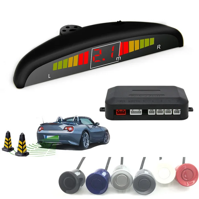 

LED display 4sensors car parking system car-detector Reversing Backup Radar parktronic sensor