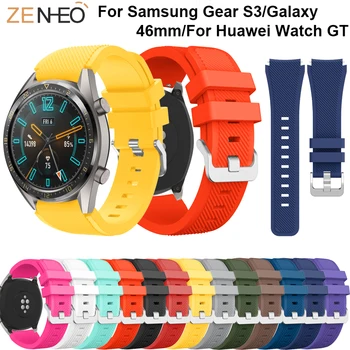 

22mm for Samsung Gear S3 Frontier Classic silicone Wrist band For Huawei Watch GT sport Strap Replacement watches bands Bracelet