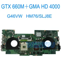 G46VW материнской N13E-GE-A2 для ноутбуков ASUS G46V G46VW 2 ГБ 60-NMMMB1100-E02 GT 660 м HD4000 материнская плата версия 2,2 100% тестирование