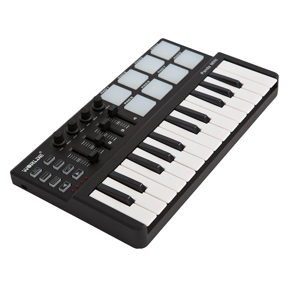 Worlde Panda Мини Портативная 25 клавишная USB клавиатура и барабанная Панель MIDI