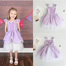 

Girls Summer Dresses Kids Cinderella Aurora Rapunzel Sofia Belle Princess Dresses Cosplay Costume For Fancy Ball Dancing Party