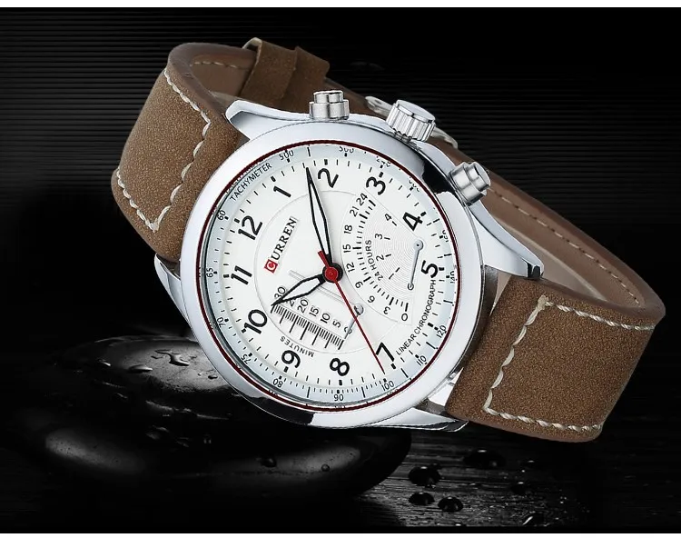 CURREN 8152, мужские кварцевые часы, Топ бренд, роскошные мужские наручные часы, мужские военные кожаные часы, мужские спортивные часы