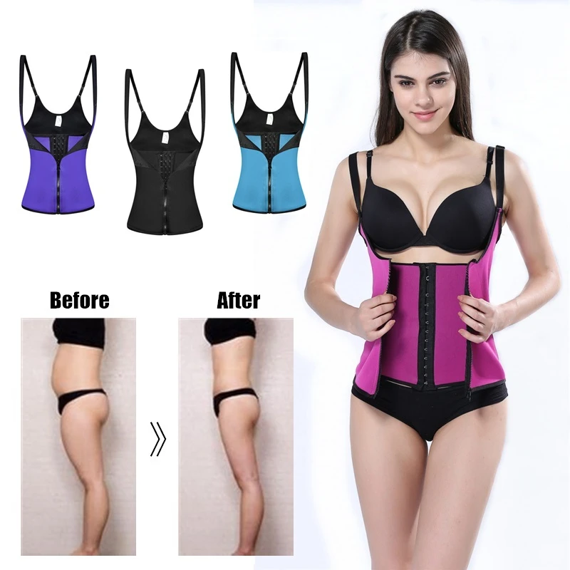 

Neoprene Running Vest Waist Trainer Fajas Sweat Body Shaper Slimming Shapewear Tank Top Workout Corset Underbust Waist Trainer