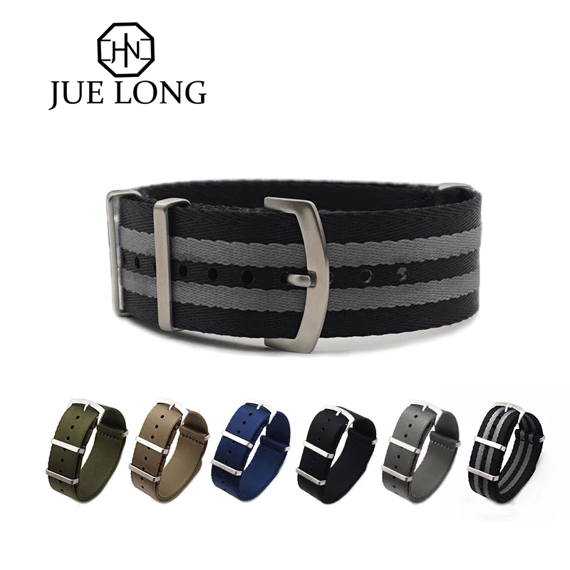 

JUELONG Watch Bands - Choice of Color & Width (20mm, 22mm) - Ballistic Nylon Seatbelt MATO Straps