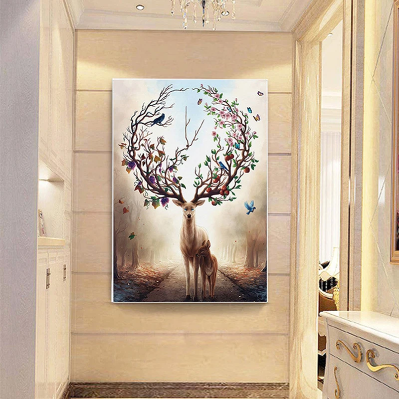 

5D DIY Diamond Embroidery Deer Wall Painting for Living Room Home Decor Cross-stitch Pictures