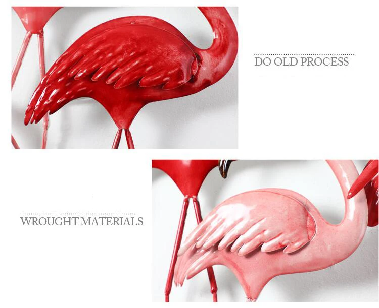 Скандинавские Инс кованого железа настенный Фламинго ремесла украшения отеля дома гостиной крыльцо диван фон роспись в виде птиц орнамент