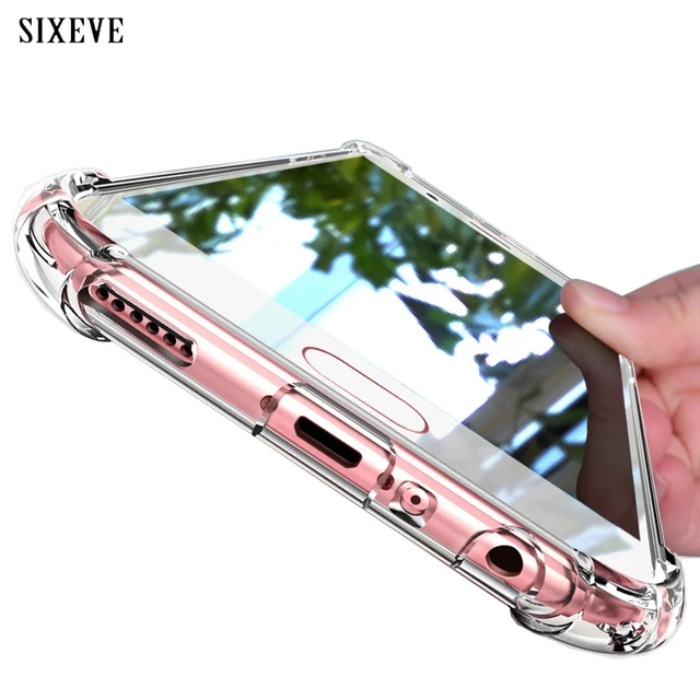 SIXEVE Super Shockproof Clear Silicon Case For Samsung galaxy S8 S9 Plus Note 8 9 cell Phone Cover For Samsung S8 Samsung S8Plus