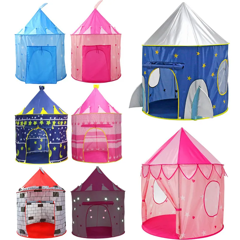 Comprar 9 colores tienda de juegos portátil plegable para niños, niñas, príncipe, tienda plegable para niños, castillo, casa de juegos, regalos para niños, tiendas de juguetes al aire libre