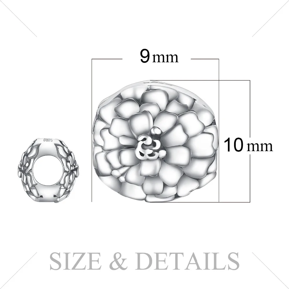 JewelryPalace 925 пробы серебро цветок ромашка шариках Fit Браслеты для Для женщин Fine Jewelry