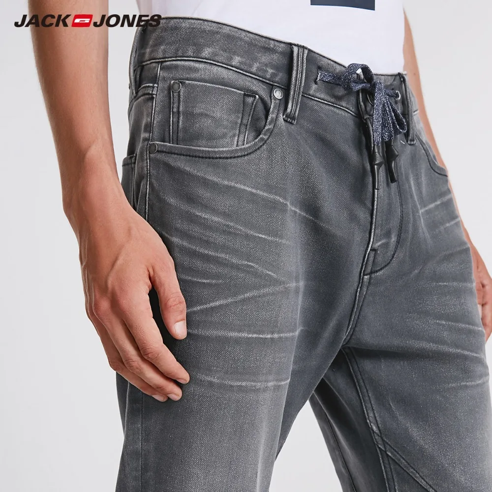 JackJones мужские Стрейчевые хлопковые повседневные джинсы с потертостями мужские повседневные байкерские мужские джинсы деним Стрейчевые брюки J | 218332550