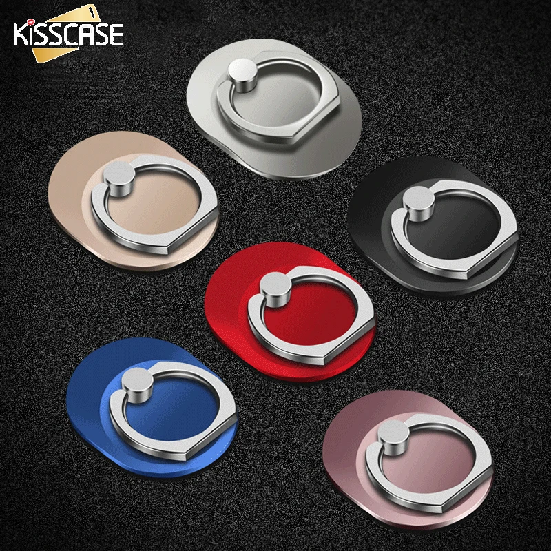 KISSCASE Finger Ring Holder Stand For Phone Universal 360 Rotate Stand Holder For Samsung Galaxy S9 Plus Smartphone Desk Holder