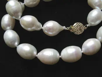 

Miss charm Jew.628 necklace white pearl 9*10-13mm rice beads