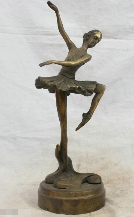 

Chinese China Folk Culture Handmade Old Bronze Brass Statue Ballerina Sculpture R0713 B0403