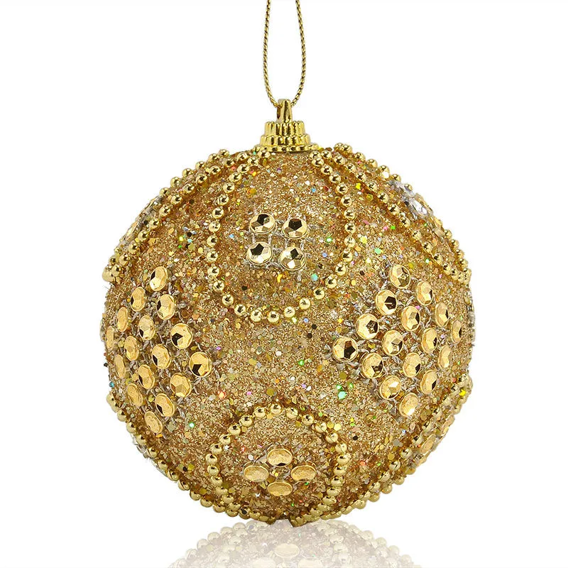 

2018 Glitter 8cm Merry Christmas Tree Balls Xmas Tree Gold Ball Decorations Christmas Ornaments Party Wedding Home Decor 18Oct