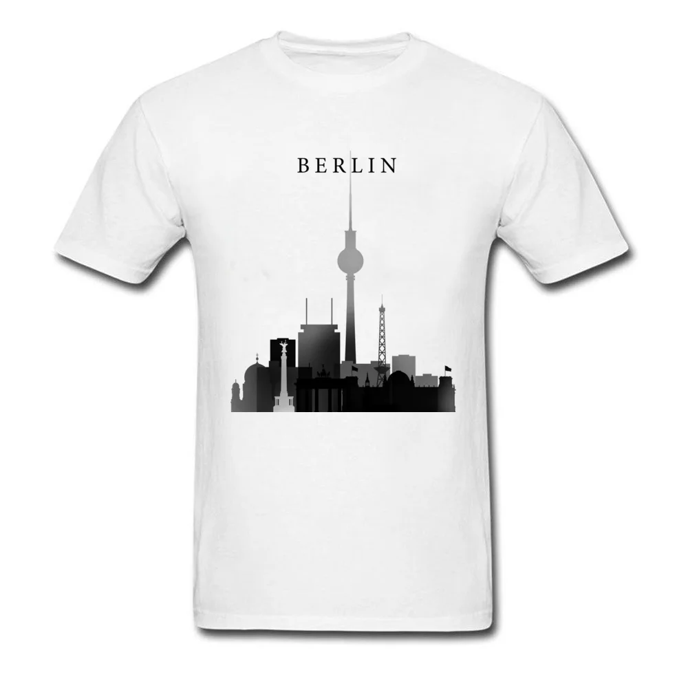 Group Berlin Graphic Silhouette Men T Shirt 2018 Hot Sale Summer Autumn T Shirt Crew Neck 100% Cotton Fabric Tops Tees Berlin Graphic Silhouette white
