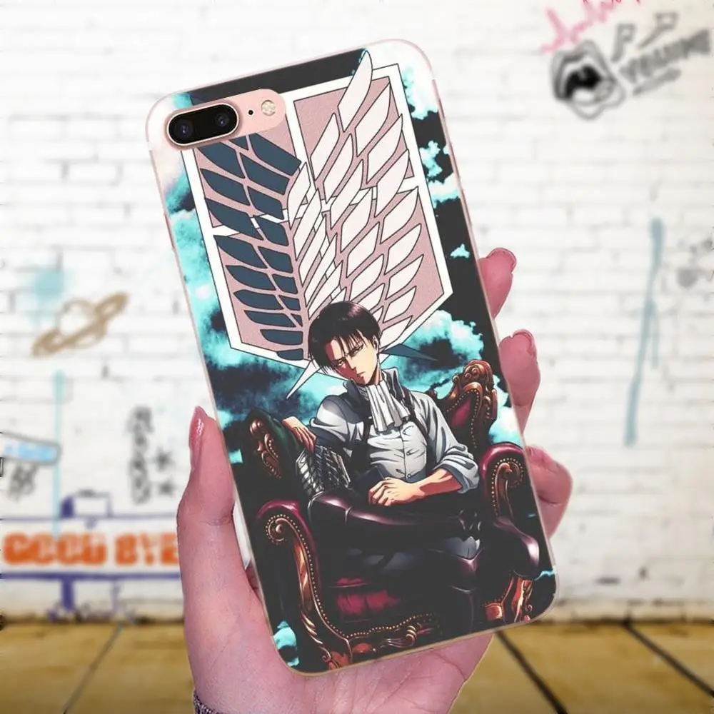 Чехол для телефона прозрачный мягкий аниме Атака Титанов Eren Levi Mikasa Xiaomi Redmi Note 2 3 3S 4
