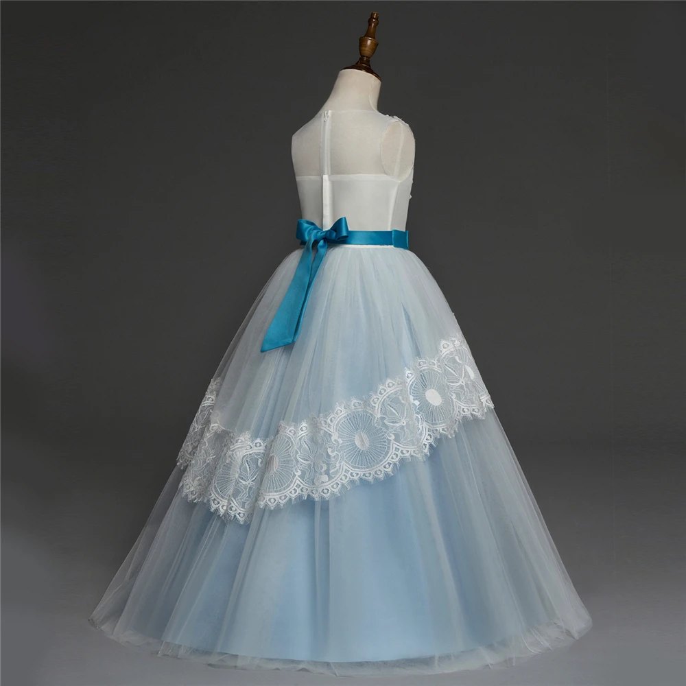 2018 Flower Princess Girls Dress Wedding Party Kids Lace Dresses For Girls Teenage Costumes Cute Children Prom Gown Long Dresses (4)