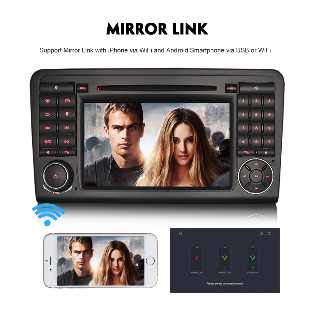 Clearance Android 8.0 Car Stereo DAB+CD GPS SatNav OBD WiFi 4G Radio RDS BT DVD SD Car DVD player for Mercedes Benz ML Class W164 3