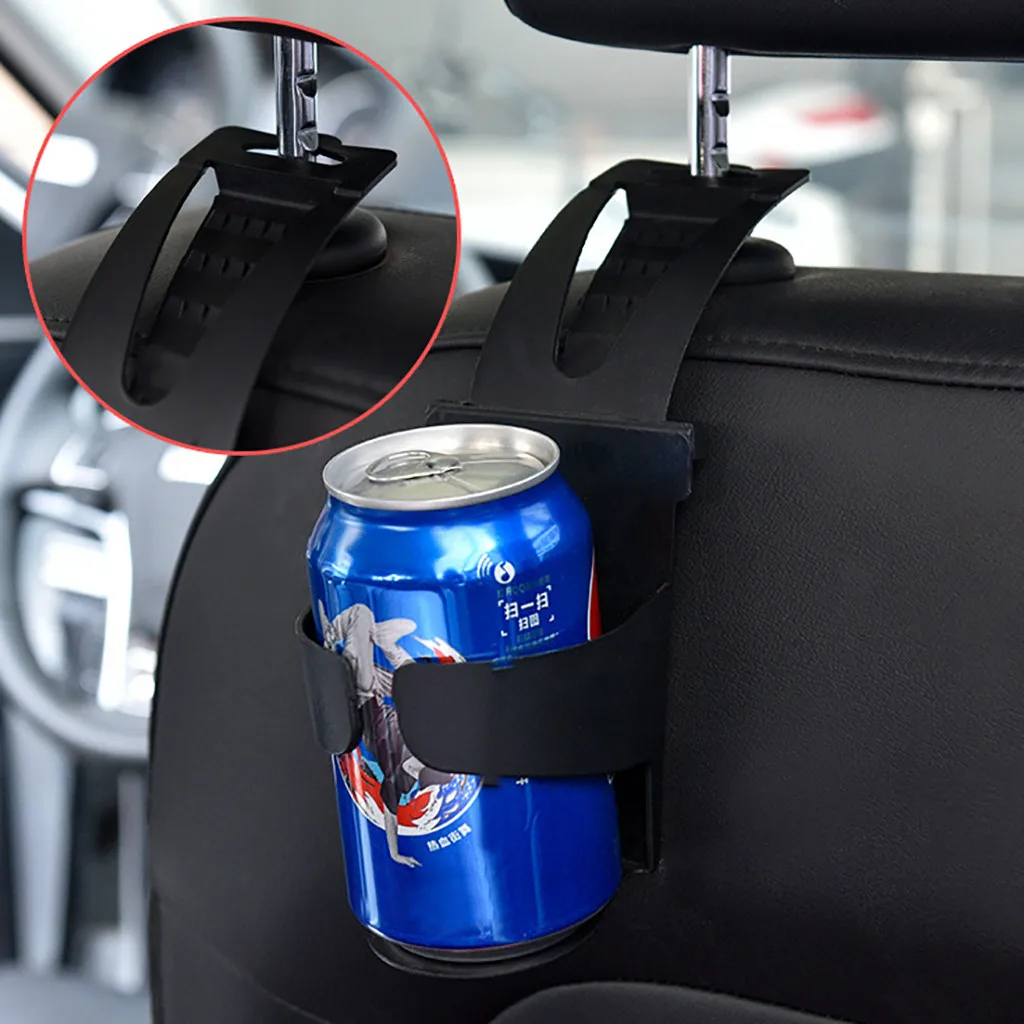 Window Seat Headrest Universal Vehicle Car Truck Door Mount Drink Bottle Cup Holder Stand Black Car Interior Accessories#621