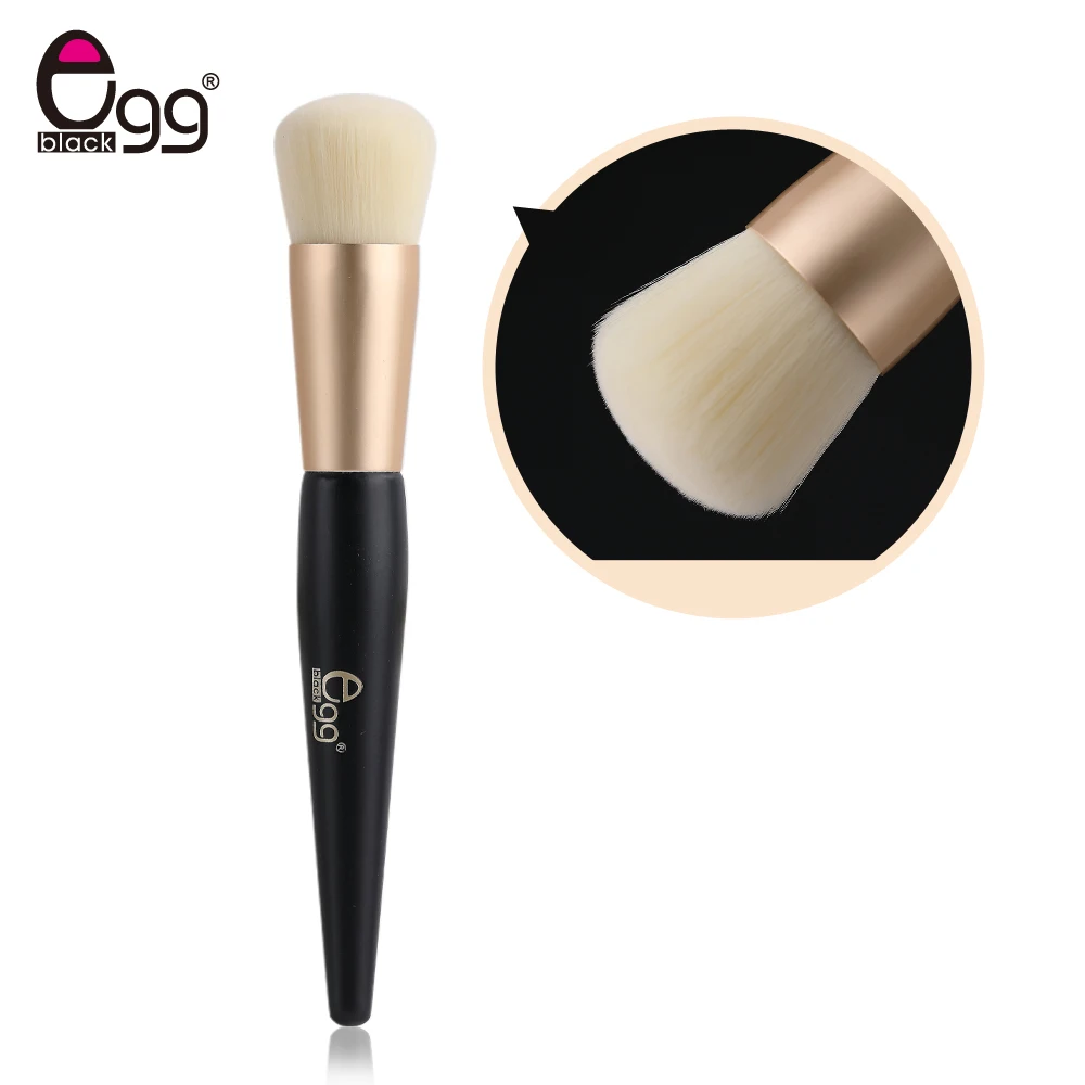Black egg Foundation Brushes Soft Fiber Wood Handle Powder Blush