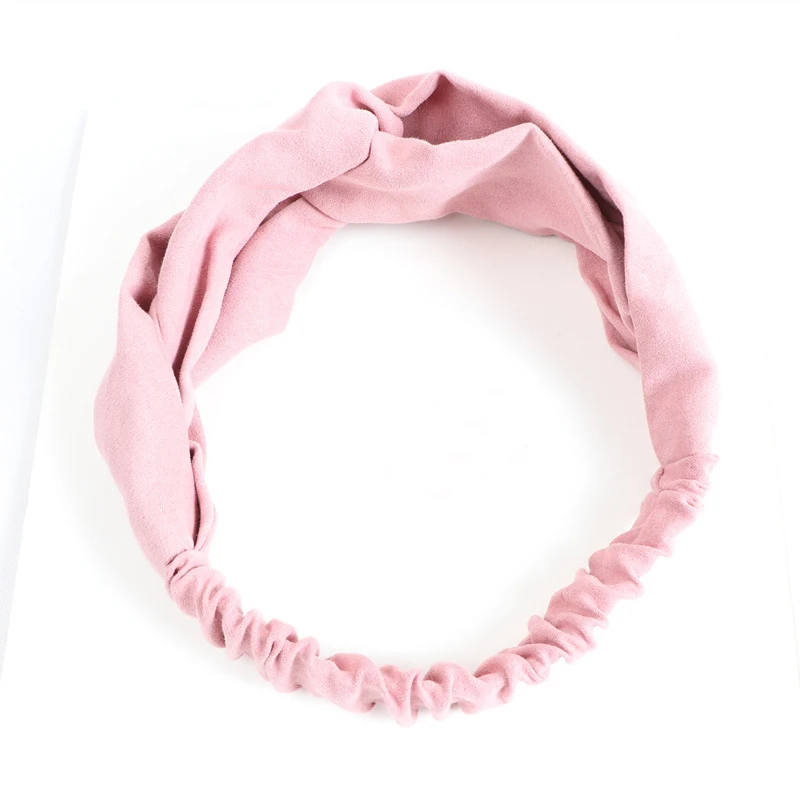 Women Korean Style Striped Hair Bands Headbands Cross Bandana Head Wrap LD