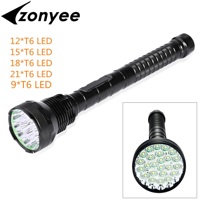 

XML-T6 High Power T6 LED 9/12/15/18/21 XM-L T6 LED Flashlight Torch Lamp Light Lantern 18000-40000Lumens Flashlight Travel Light