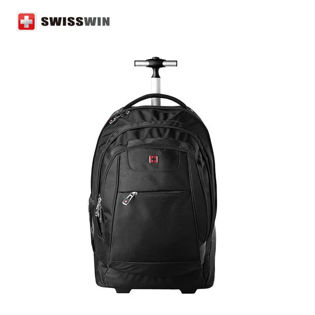 Swisswin Wheeled Laptop Backpack For Business Travel Rolling Trolley Swisswin Wheeled Laptop Backpack For Business Travel Rolling Trolley Fashion Waterproof 17 3 Notebook