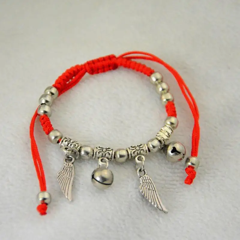 

Women Angel Wing Elephant Bangles Fashion Jewelry Thin Red Thread String Rope Charm Bracelets Retail And Drop Shipping