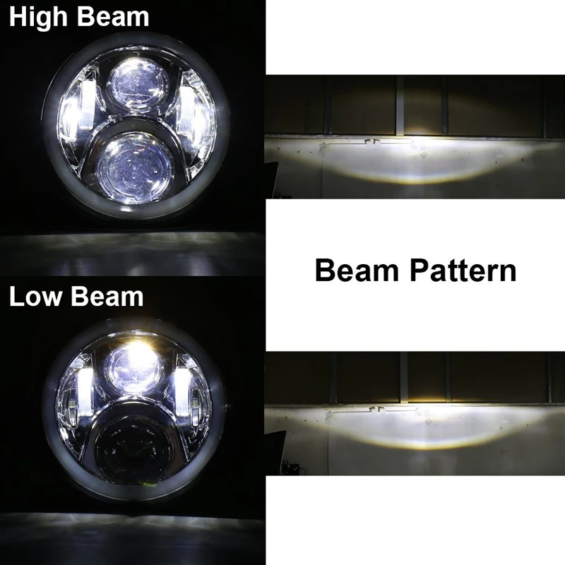  TNOOG 7 Inch LED Headlight Conversion Kits With RGB DLR Halo Light For Jeep Wrangler Jk TJ Hummer T - 32845202042
