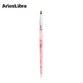 

AriesLibra 10pcs / set 2# Acrylic Kolinsky Sable Nail Art Brush Design Dotting Painting Crystal nail brushes