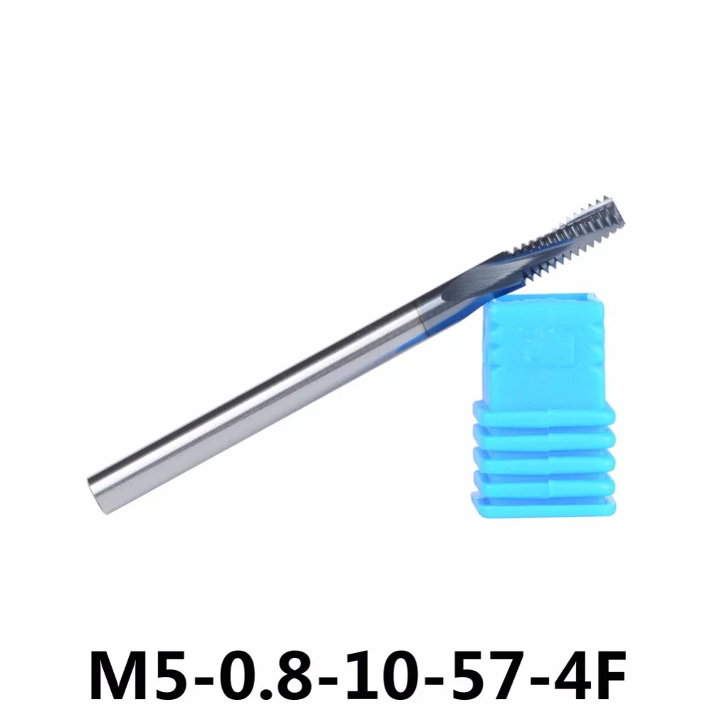 Metric Carbide Thread Milling Cutters Threading End Mills For Aluminum Thread Angle 60 Degrees CNC For Metal Working Replace Taps-(5pcs D4.8×Picth0.5-1.5
