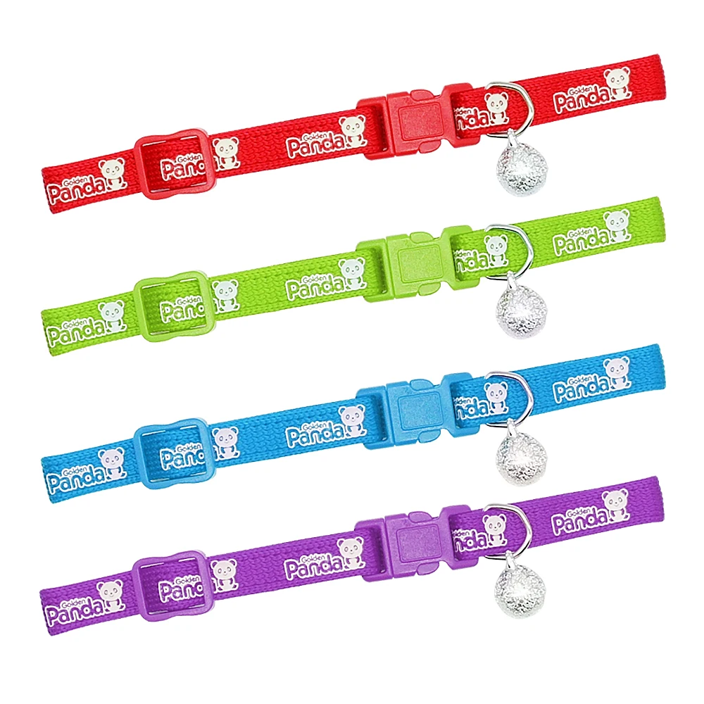 Safety Nylon Cat Dog Collar Lovely Adjustable Breakaway Pet Cat Collars With Bell Fluorescence Pet Cats Kitten Supplies