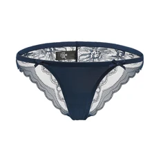 300PCS / LOT High Quality Lace Sexy Thong Panties Women Bow Underwear Tansparent Briefs Tanga M L