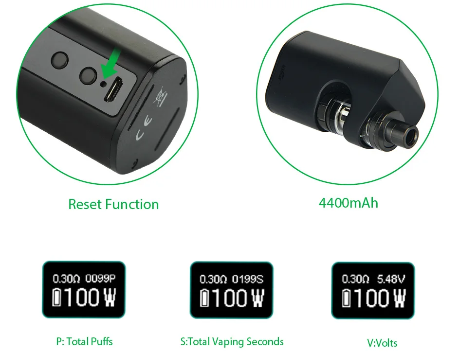 100W Eleaf Aster RT with Melo RT 22 Full Kit - 4400mAh