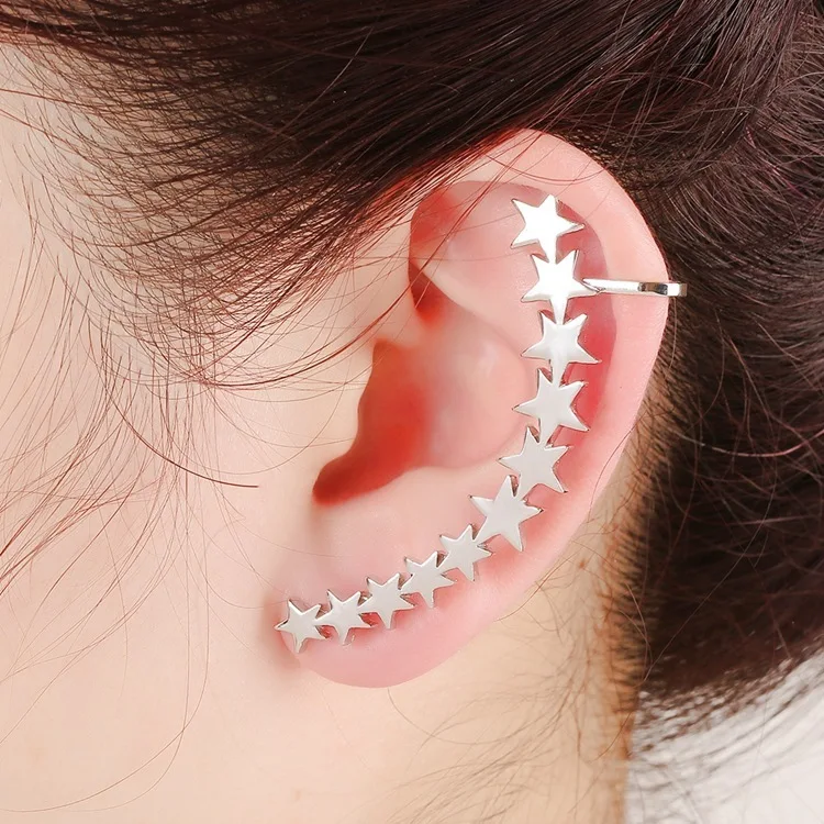 Fashion Jewelry Punk Star Defence Not Allergic Ear hook Screw Ear Stud