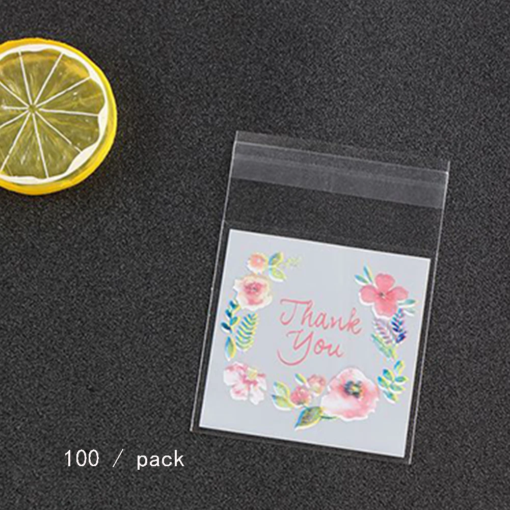 

100pcs/ Transparent Plastic Bag Candy Cookie Gift Bag Frosted OPP Birthday Party Candy Packaging Bag Pouch Box