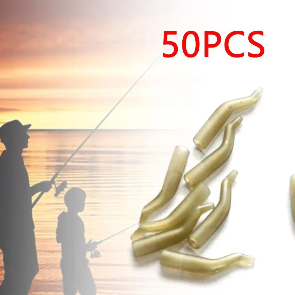 

50Pcs/Lot Fishing Rig Aligner Sleeve Hair Rig Line Aligner Sleeves Soft Anti Carp Fishing Accessories for Pesca