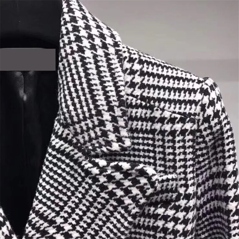 Ручная работа Роскошная шерстяная куртка для женщин Винтажная двубортная шерстяная куртка