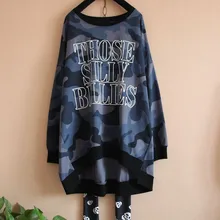 Весенняя женская футболка большого размера с длинным рукавом, хип-хоп, плюс размер, свободная Базовая футболка с принтом, футболка s 126 см