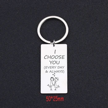

For Couple Anniversary Gift Engraved I Choose You Every Day & Always Keychain Love Key Ring Lovers Exclusive Key Fobs Tag