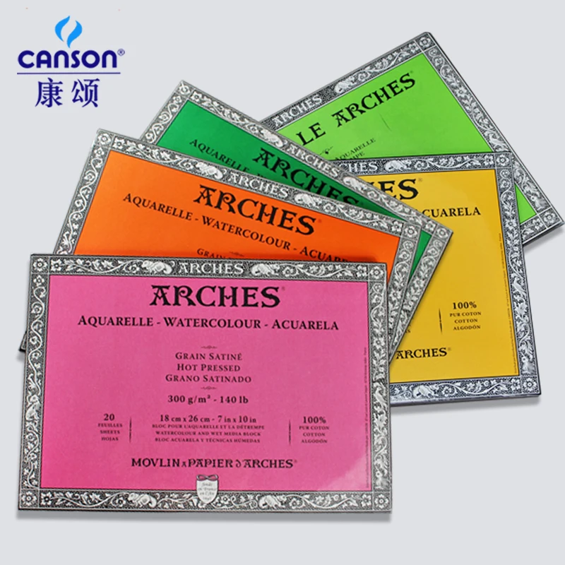 

France ARCHES Canson Watercolor Paper Medium Coarse Grained 18*26cm 300g