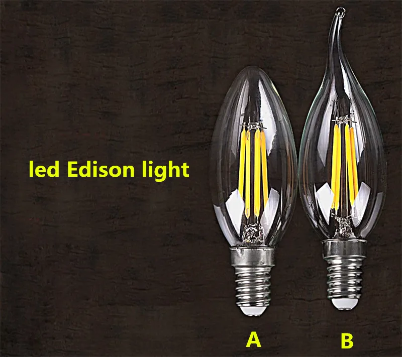 10x Edison светодио дный лампы накаливания имитация светильник затемнения 220V 110V E14 E12