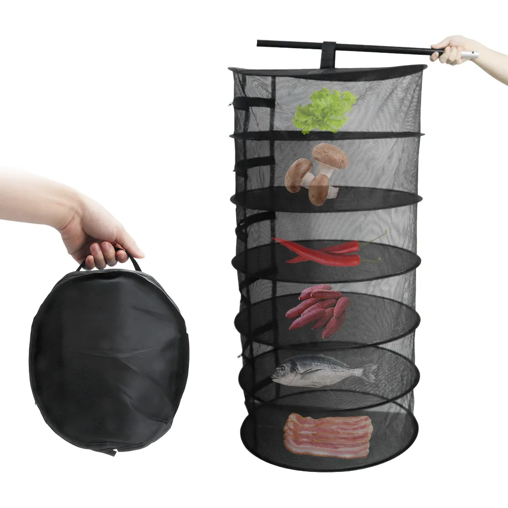 

6 Layer Drying Net Drying Rack for Plant Flower Herbal Herbs Folding Hanging Rack Drying Fish Dryer Mesh Storage Net with Zipper