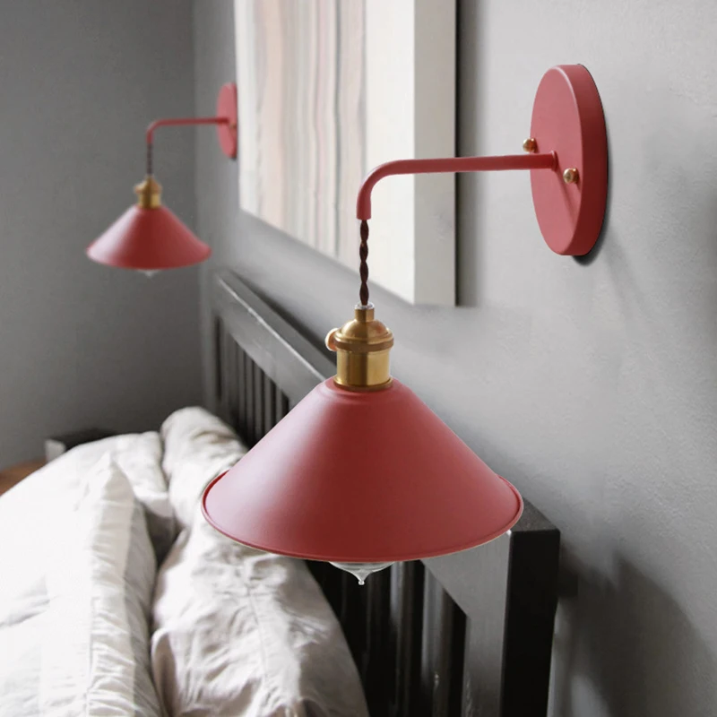  Modern simple iron wall lamp country home deco wall light LED with 7 colors for bedroom living room - 32868649577